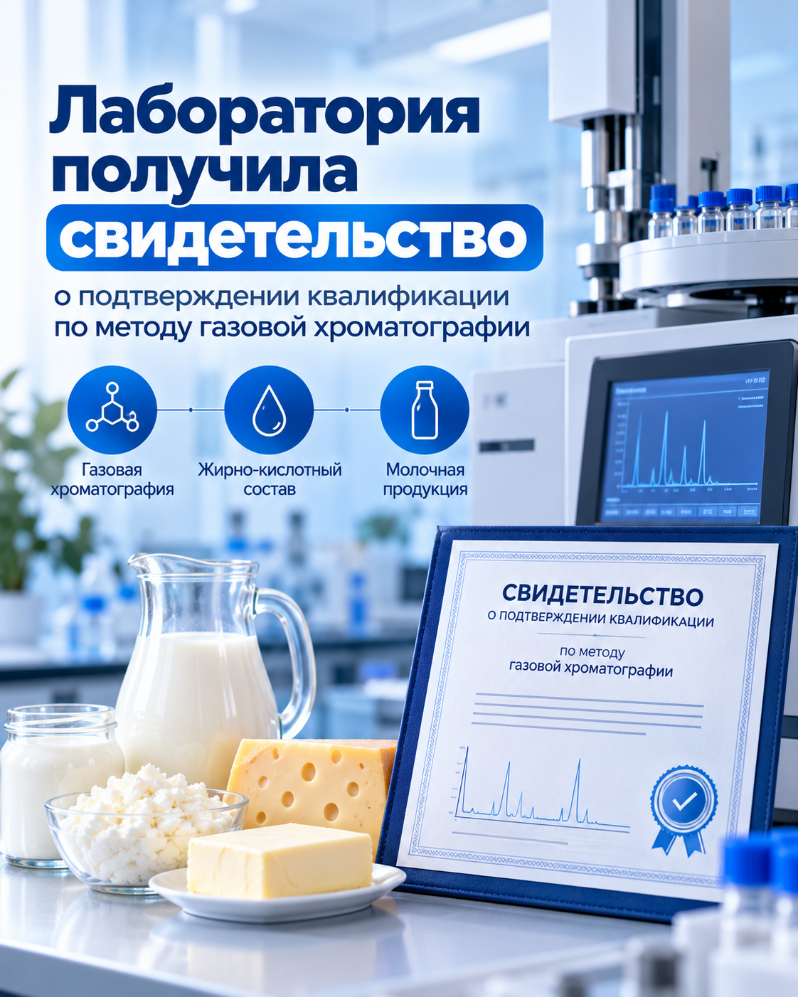 Лаборатория получила свидетельство о подтверждении квалификации по методу газовой хроматографии.
